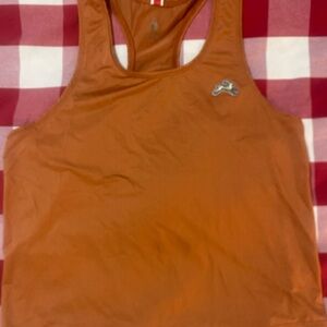 Tracksmith Twilight Crop Tank in rust